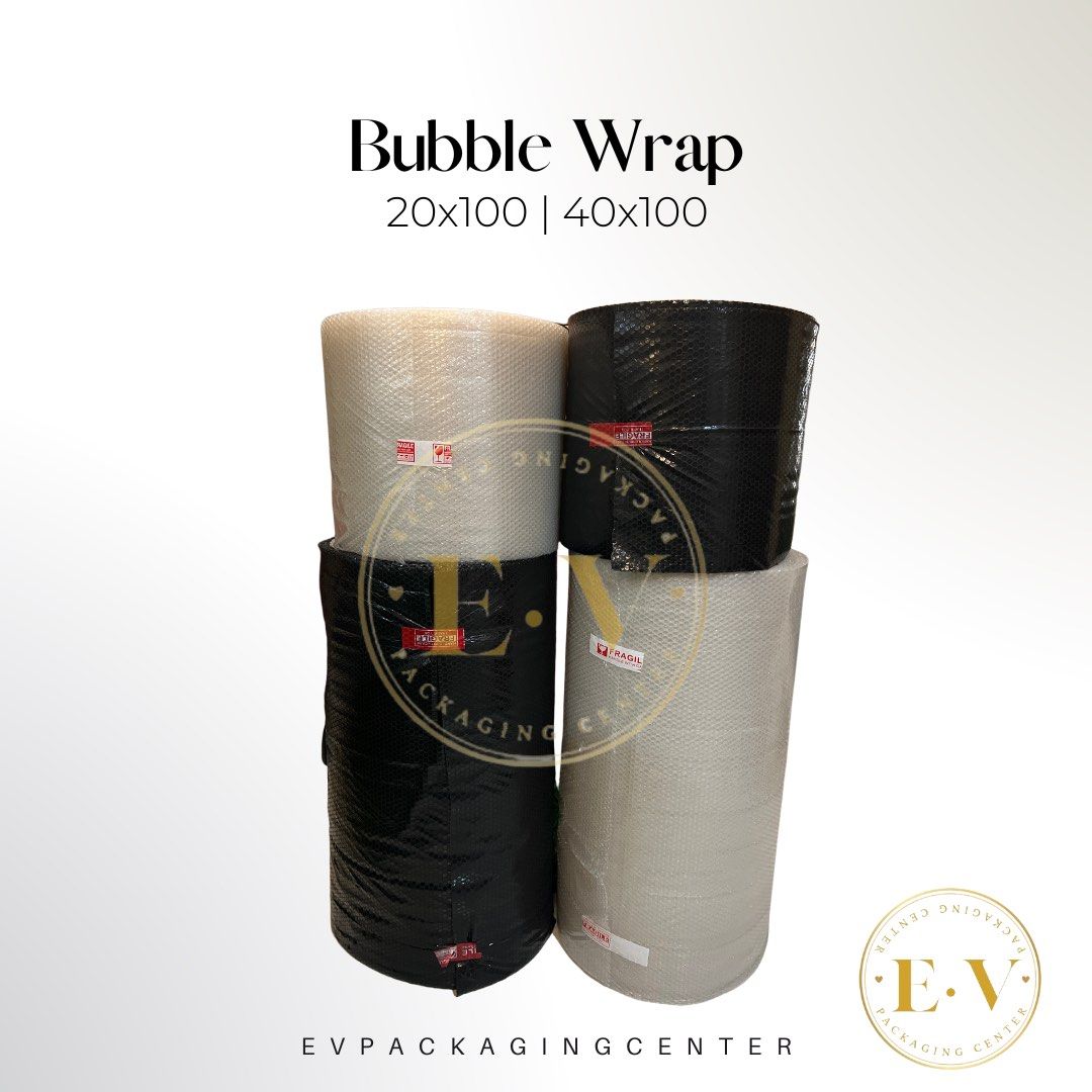 BUBBLE WRAP 20x100 OR 40x100 (Category: Craft Supplies & Tools) located in Paranaque City. Submitted by Vanessacloset_VLuxe (Listing ID 1284310848, Image 1). Description: FOR SALE! •Bubble wrap Black 20x100 - 380 40x100 - 650 •Packaging Tape Clear 100m - 30 200m - 50 300m - 70 •Fragile Tape Red 100m - 50 200m - 98.
