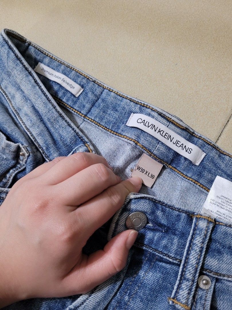 Calvin Klein ripped jeans men Men s Fashion Bottoms Jeans on Carousell