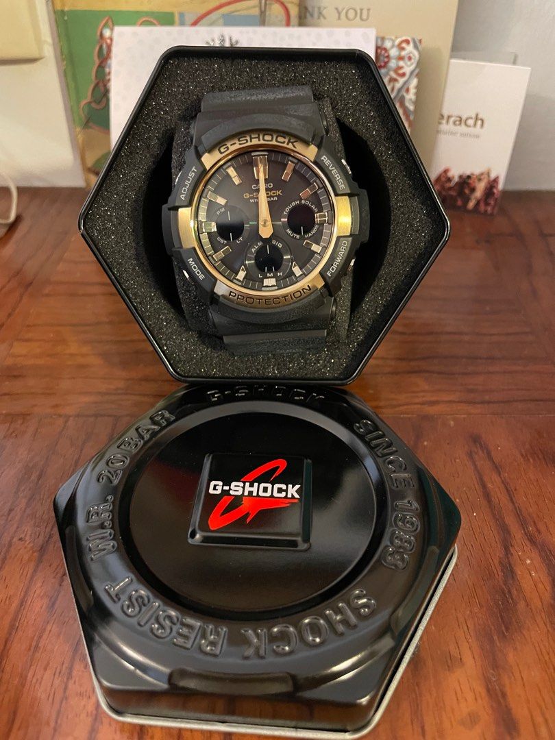 CASIO G Shock Analog Digital Black Gold GAS 100G 1A Men s