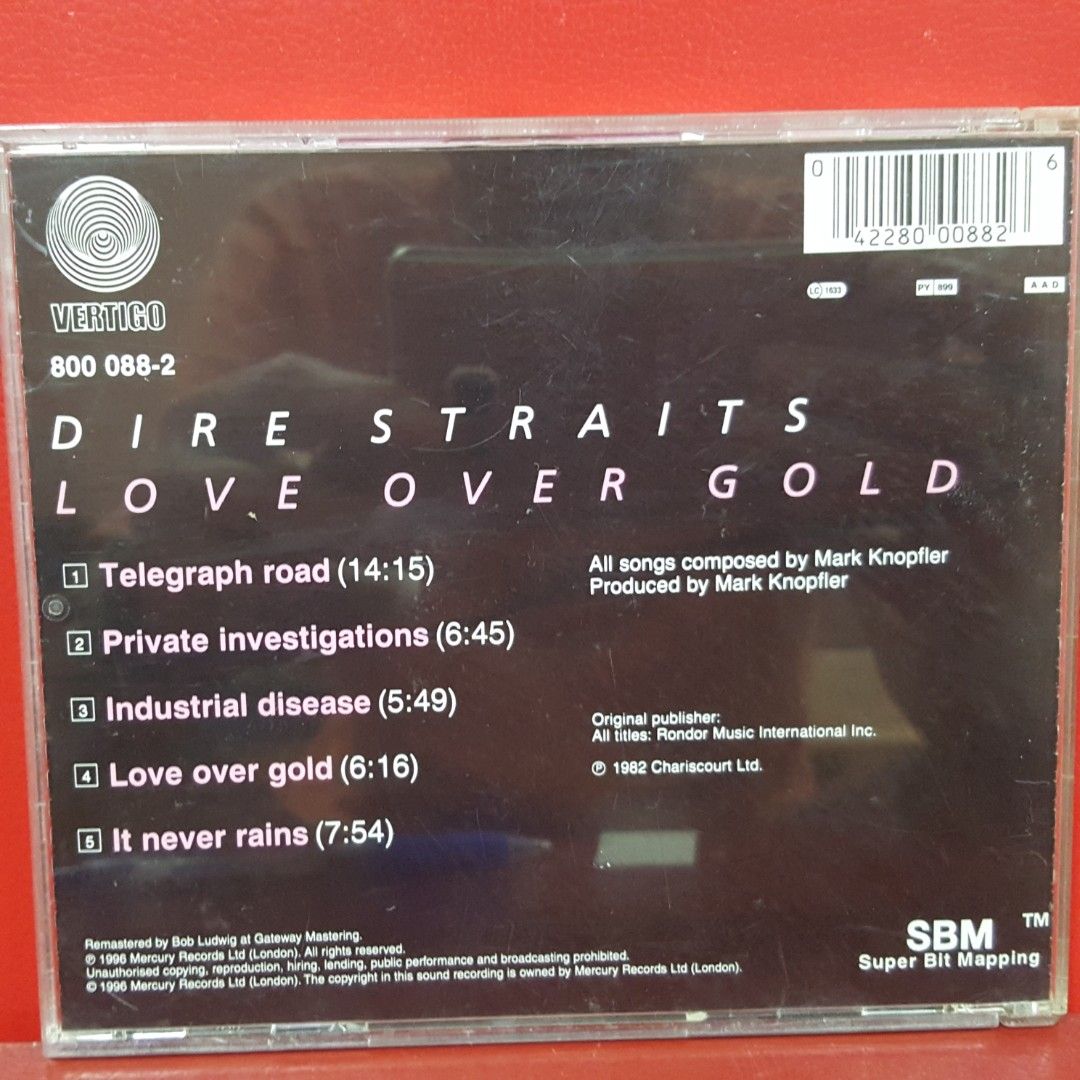 Reserved :Cd>Dire Straits: Love Over Gold, Hobbies & Toys, Music & Media,  CDs & DVDs on Carousell