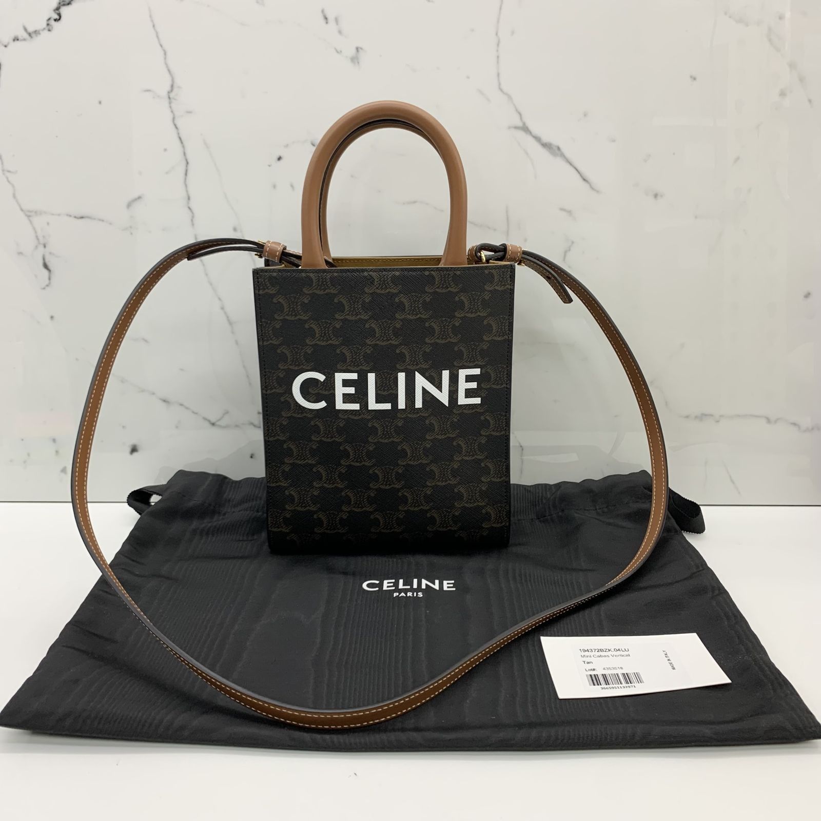 CELINE TRIOMPHE CANVAS MINI VERTICAL CABAS SHOULDER BAG 247002535