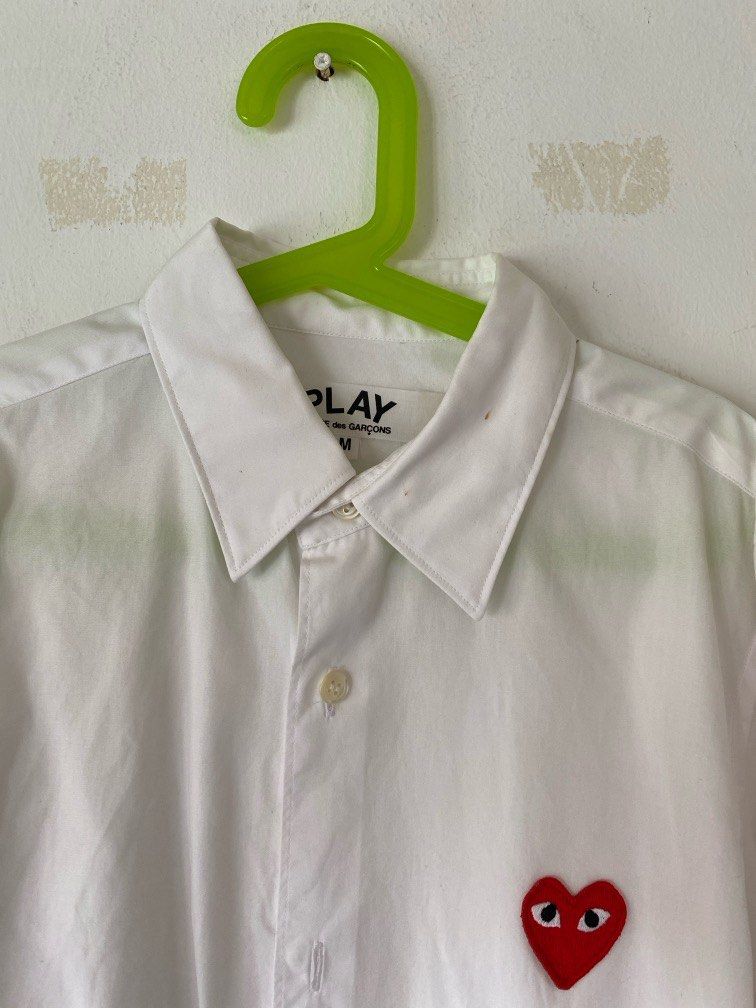 Comme des Garcons play white button up shirt CDG