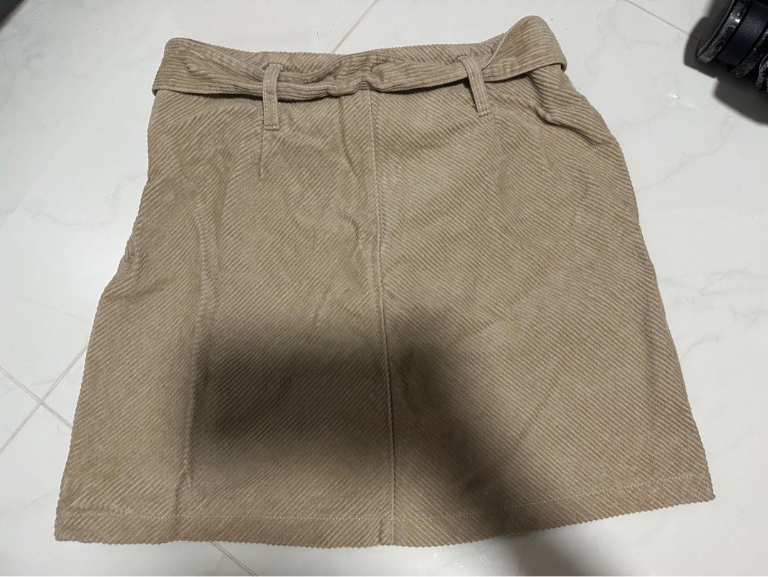 Corduroy skirt light brown Women s Fashion Bottoms Skirts on Carousell