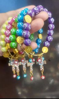 Cross beads with evil cross protection rosary bracelet