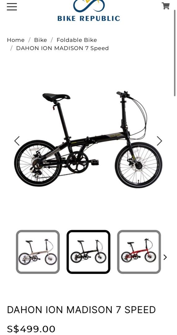 DAHON ion madison 7 speed Sports Equipment Bicycles Parts