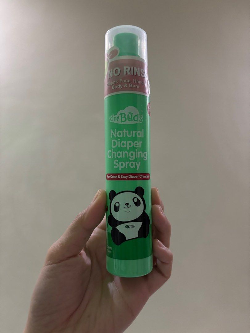 Diaper changing spray - Tiny Buds (Category: Other Baby Bathing & Changing Needs) located in Manila. Submitted by declutteringbunbun (Listing ID 1284327625, Image 1). Description: Sealed! Extra bottle bought from store .
