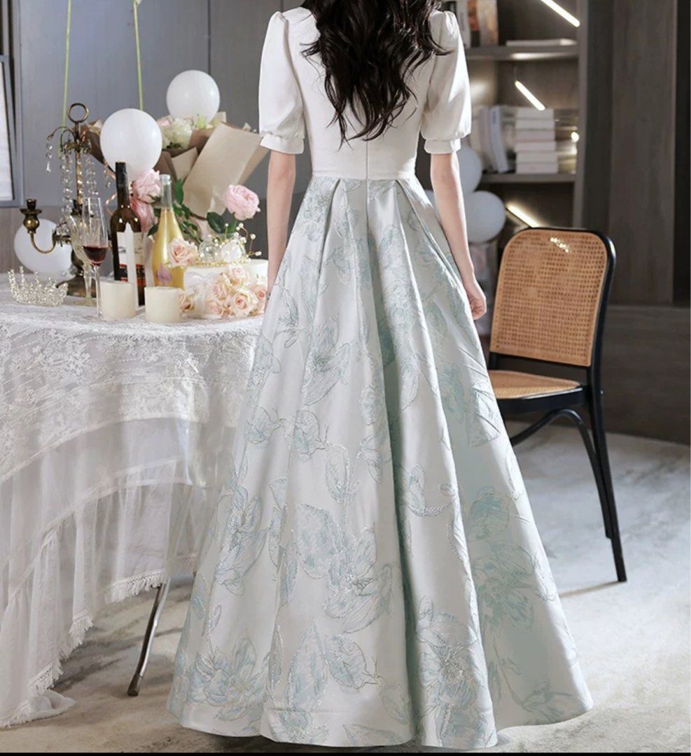 White silver evening gowns store