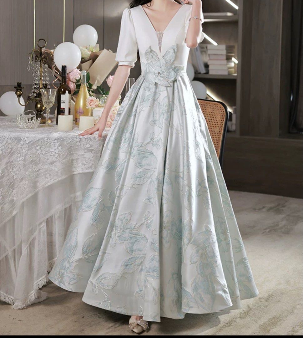 Elegant white evening on sale gown