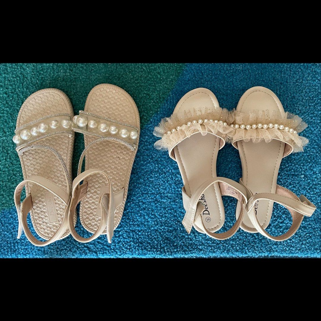 Girls pearl hotsell sandals