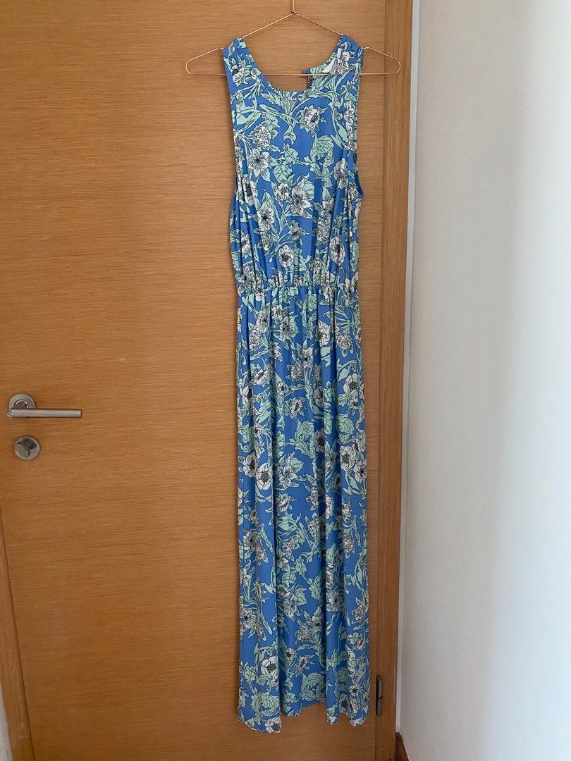 Floral Maxi Dress blue H&M, Women's Fashion, Dresses Sets