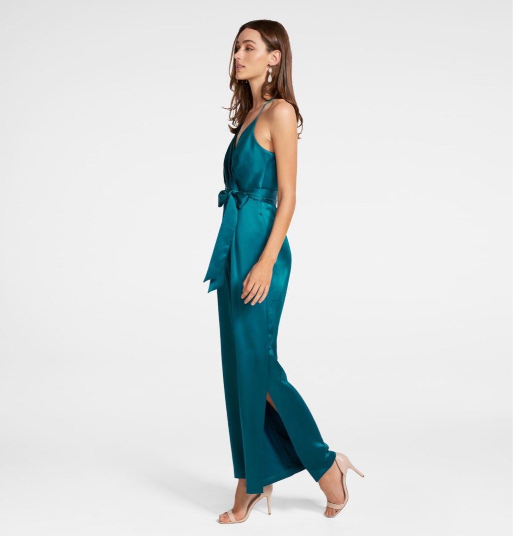 Maddison satin wrap jumpsuit best sale