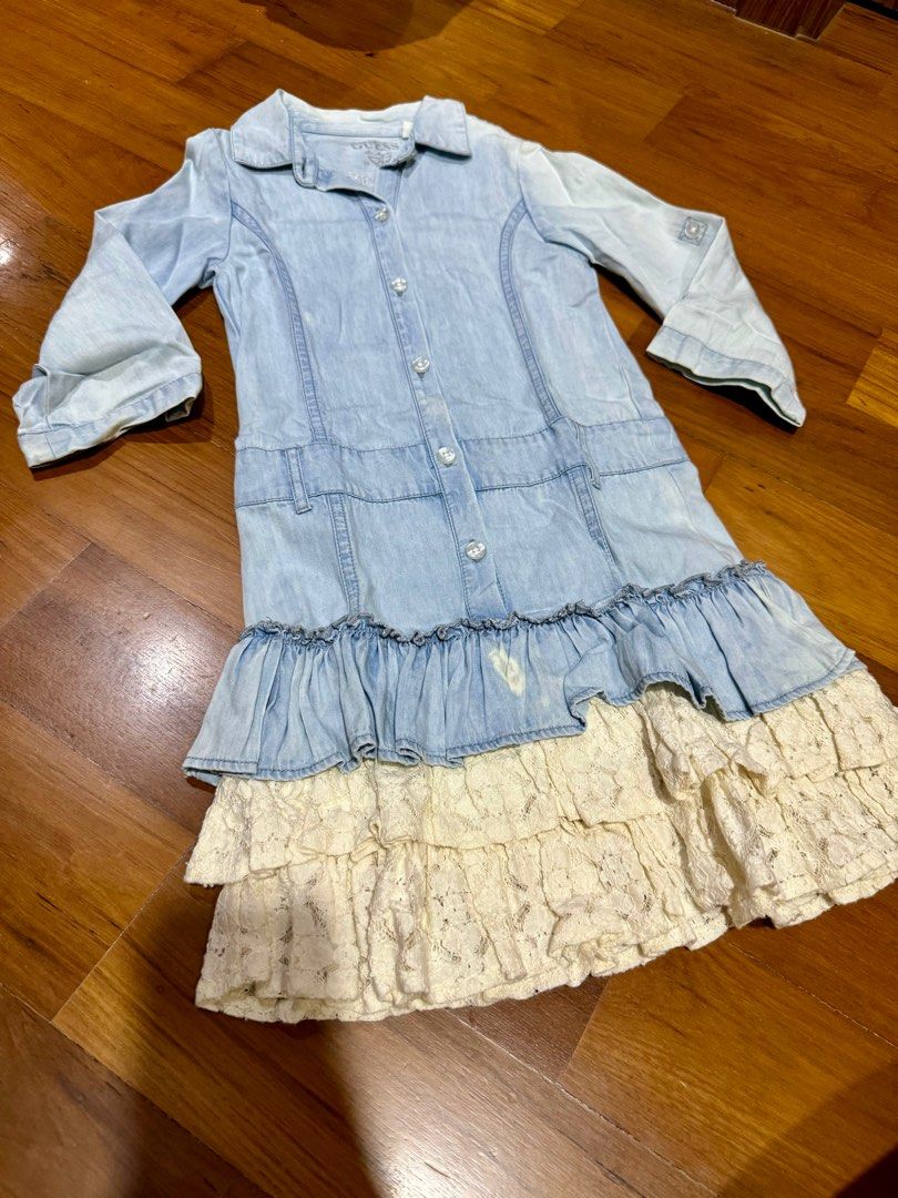 Guess Girl Dress Denim look alike Blue, Babies Kids, Babies