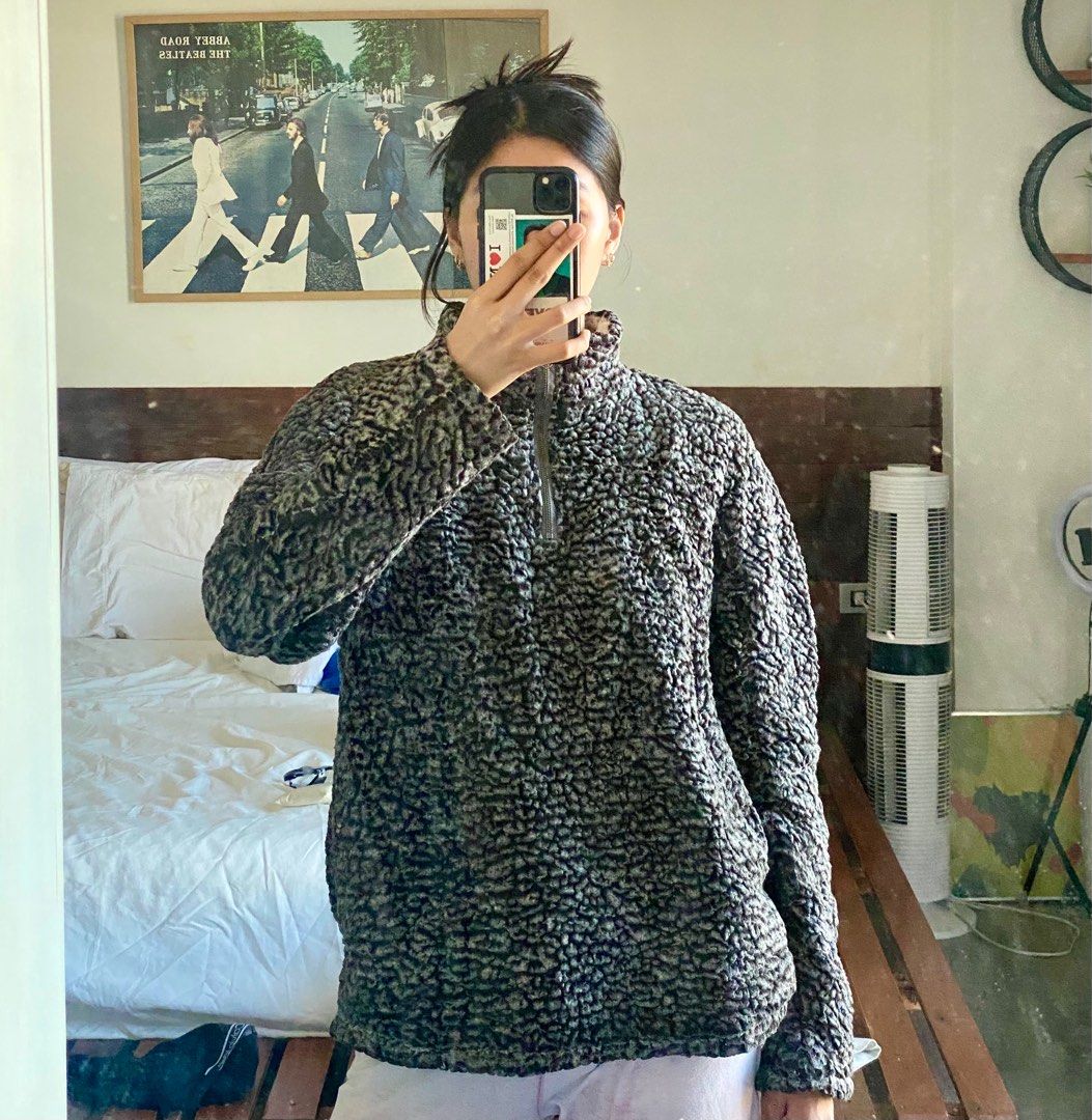 Grey Wubby Fleece Pullover Sweater