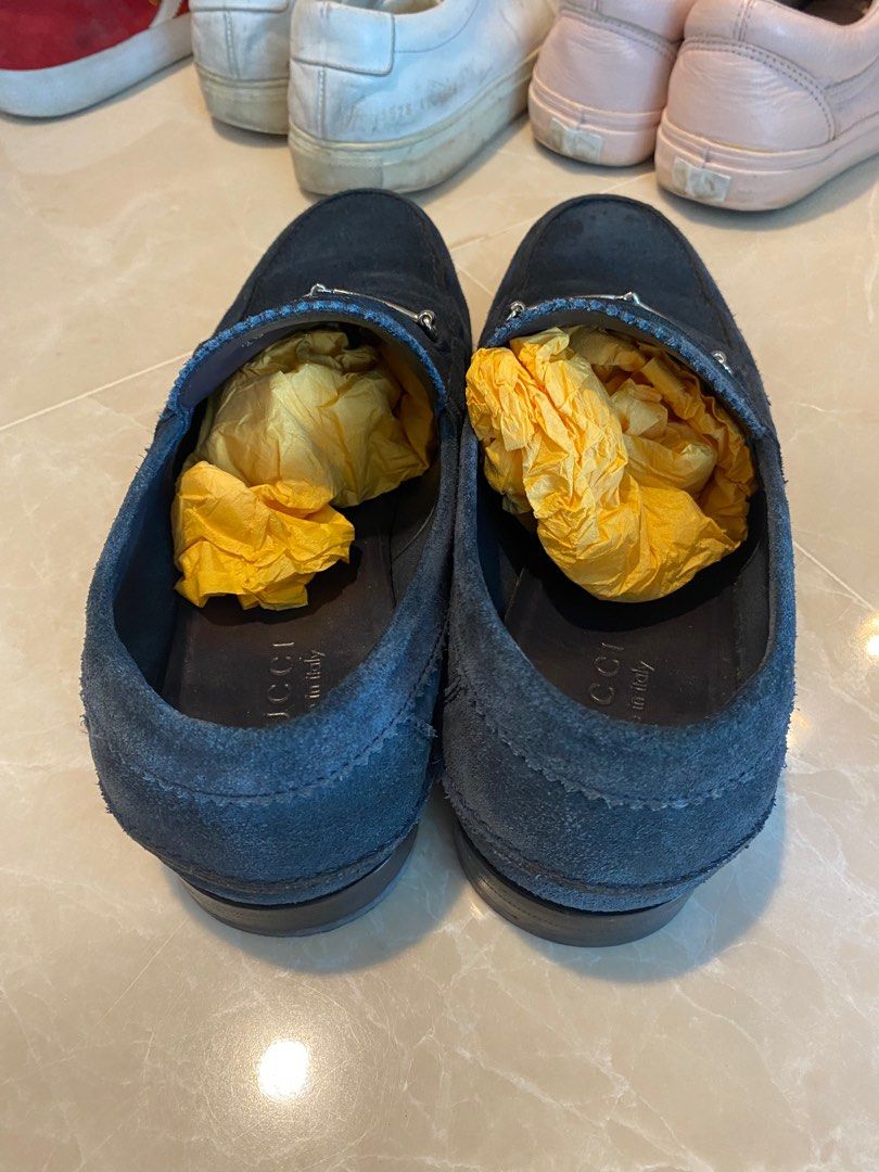 Mens blue sale suede gucci loafers