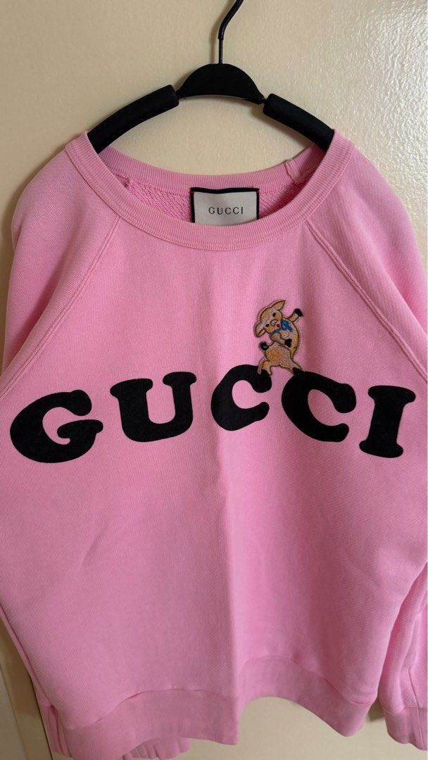 Gucci pink pig outlet sweatshirt