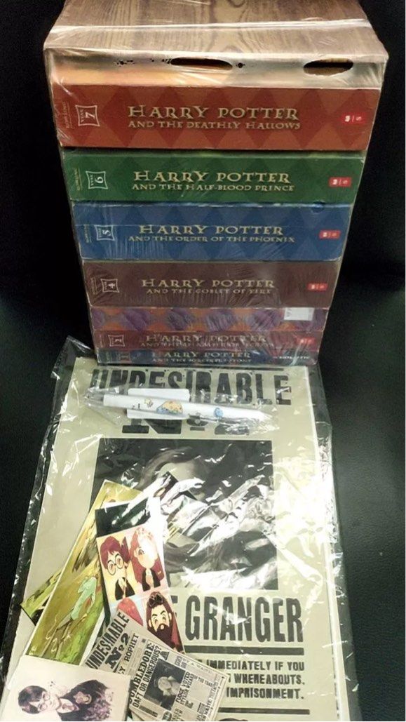Harry Potter 1-7 (Paperback) (Category: Storybooks) located in Paranaque City. Submitted by flippingstuff (Listing ID 1284339968, Image 1). Description: Authentic 1st edition design Warehouse stock light tanned pages #HarryPotter.
