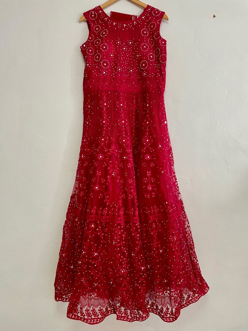 Red long discount indian dress