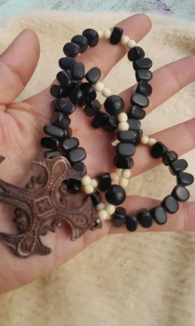 Ivory bone black rosary (Category: Religious Items) located in Manila. Submitted by billionare (Listing ID 1284408573, Image 3). Description: ivory bone black rosary. it's a very unique and rare.. the Ivory bone will protect you from evil & other negative energy surround you.