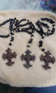 Ivory bone black rosary