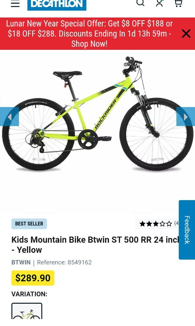 Vtt btwin deals jaune fluo
