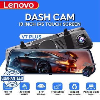 LENOVO  V7 PLUS 10'' IPS TOUCH SCREEN Stream Media Dual Lens 1080P  Dash cam  with 16GB Memory Card + FREBBIES
