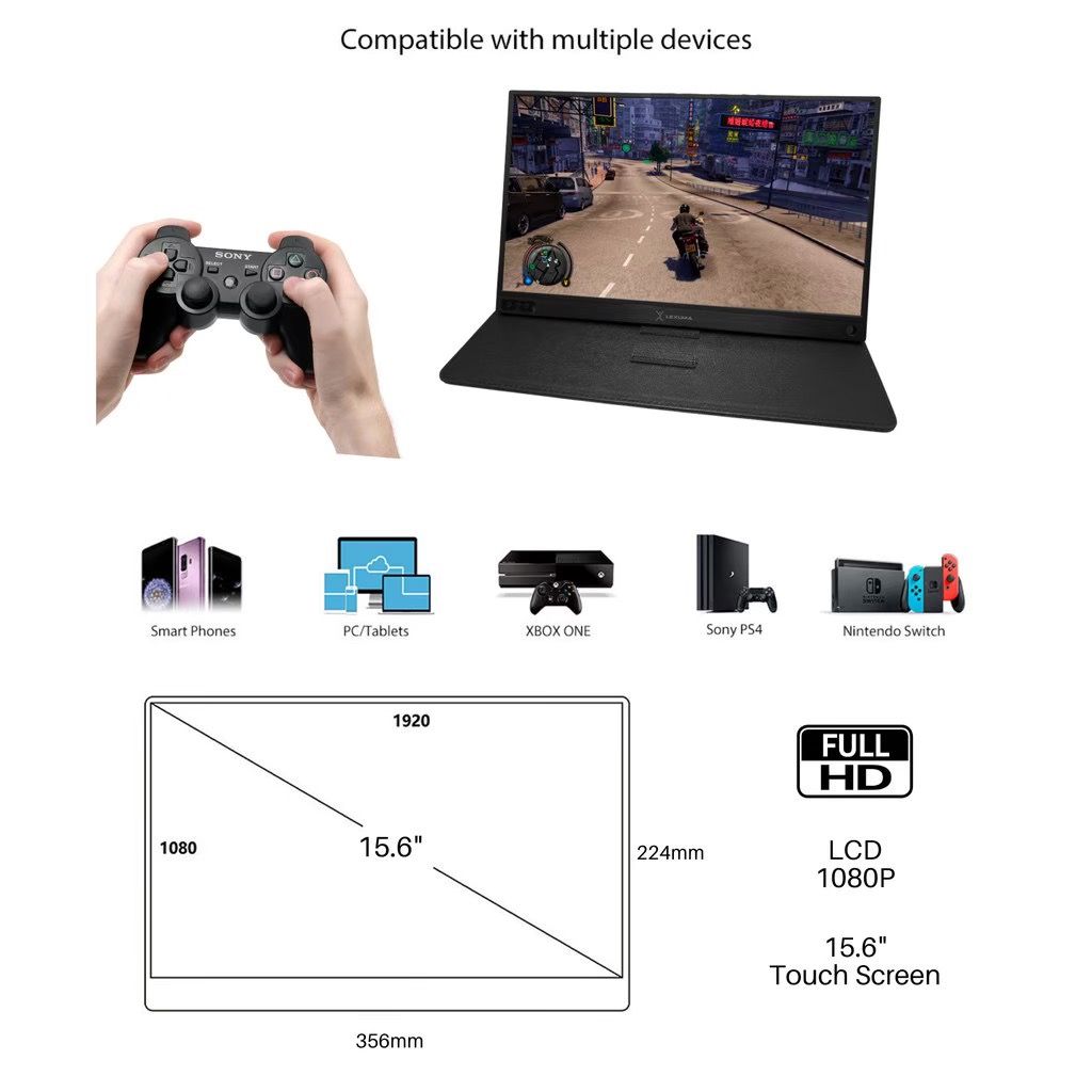 Lexuma Portable Monitor 15.6 Touch 1920x1080 XScreen IPS Ultra