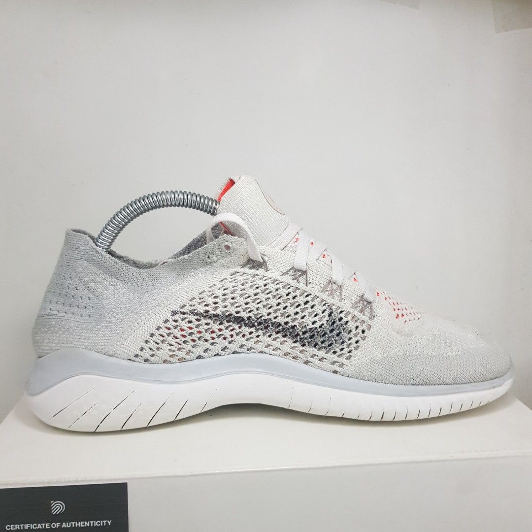 LIKE NEW Nike Free RN Flyknit 2018 Pure Platinum Wolf Grey
