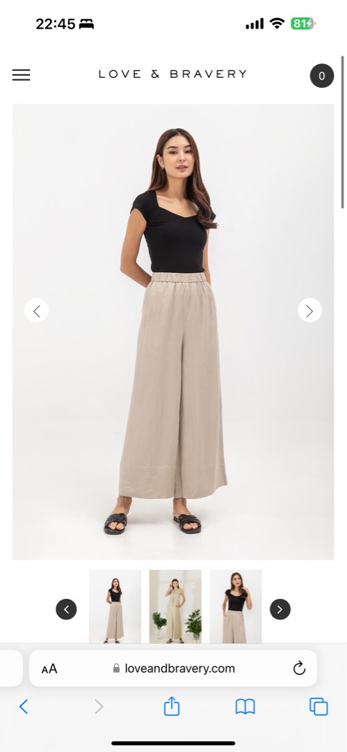 HARPER ELASTIC WAISTBAND WIDE LEG LINEN PANTS