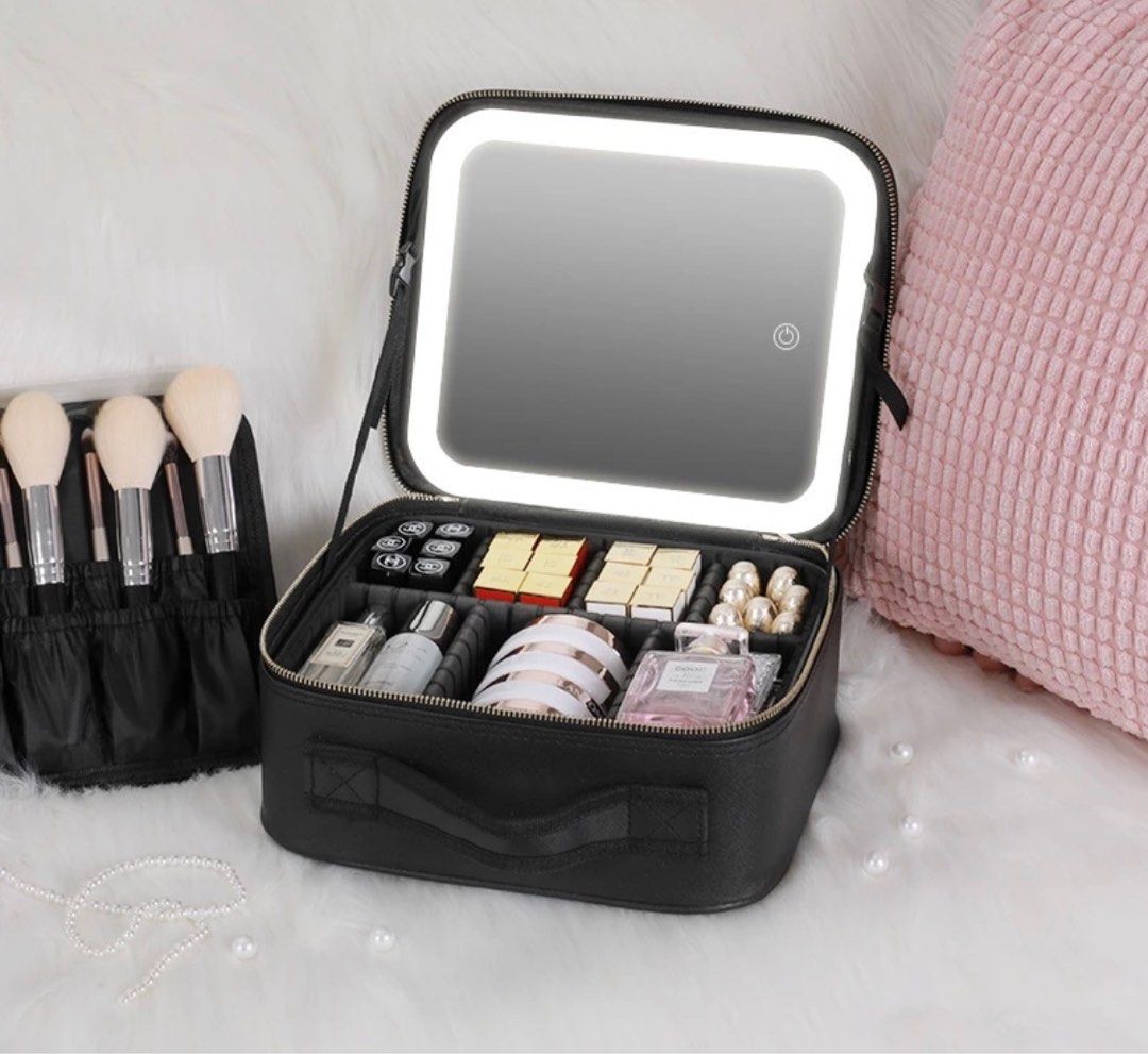 Make up kit with Led light mirror (Category: Face Care) located in Manila. Submitted by jansenica (Listing ID 1284550652, Image 2). Description: Features: Double Door Design Mirror Dust-Proof The Angle Can Be Adjusted At Will, The Mirror Surface Can Be Rotated 180 Degrees Touch Intelligent Control Three-Color Stepless Dimming Detachable Base Storage Easy To Carry With usb Cable Name: Double Door led Makeup Mirror Style: White Charging Model - Thr