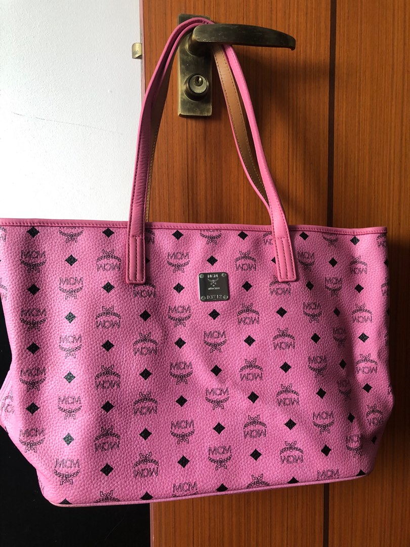 MCM Zipper Pink Tote Bag Women s Fashion Bags Wallets Tote Bags on Carousell