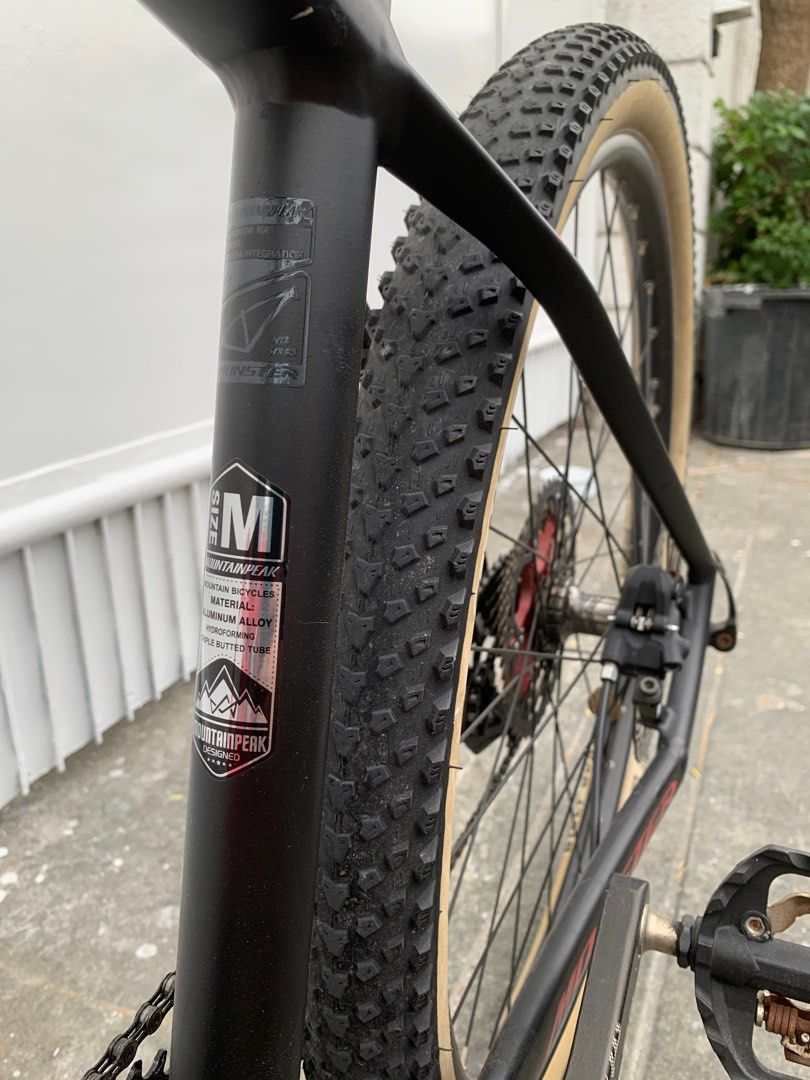 Mountainpeak Monster 27.5 (Category: Bicycles) located in Makati City. Submitted by bodegamnl (Listing ID 1284311525, Image 2). Description: -MountainPeak Monster Frame Medium 27.5 16” -SAGMIT KNIGHT 2.0 RIGID FORK -SAGMIT headset -LWTOO AX Elite Shifter and RD 1x11 -Raceworks Crankset w/ Deckas 36t chainring -Shimano MT200 Levers and Calipers -180mm Rotors -WTB i25 27.5 32h Rims -Compass Billy Goat 27.5 x 2.1 thick tires -Ragusa spokes -Aeroic A