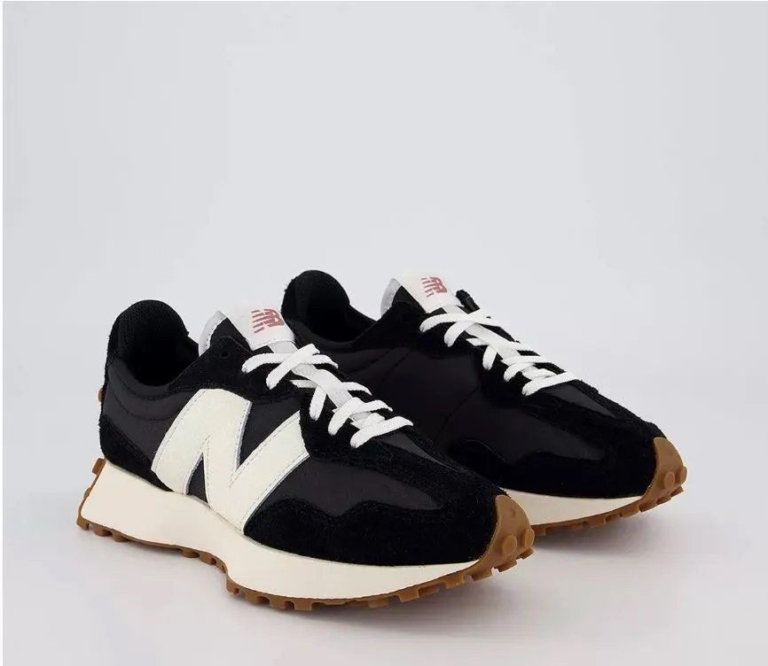 New Balance 327 Trainers Black Off white with Gum Soles Women s Fashion Footwear Sneakers on Carousell