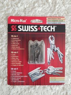 New Sealed SWISS+TECH ST53100 Stainless Steel 19-in-1 Key Chain Multi Tool, Polished Single Pack For Emergency Camping Survival Multitool Keychain Sized