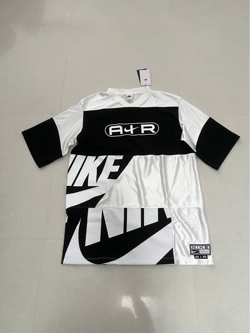 NIKE Air Jersey Oversized Sleeved Shirt Dress in White Black
