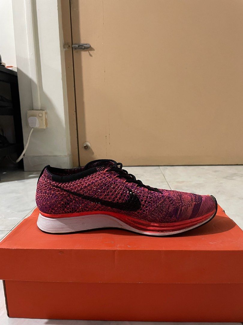 Nike flyknit racer 2025 acai berry on feet