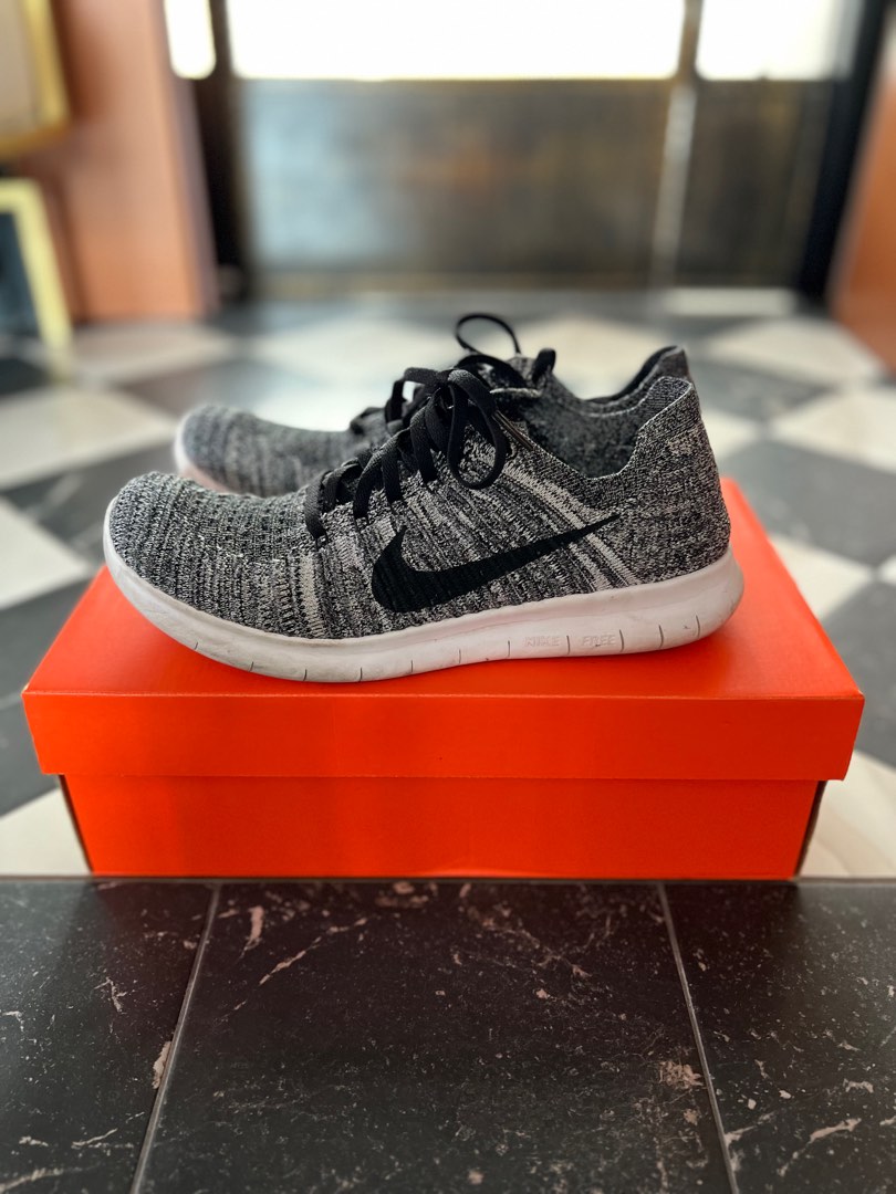 Nike Free RN Flyknit 831069100 Oreo White Black US 8 UK 7