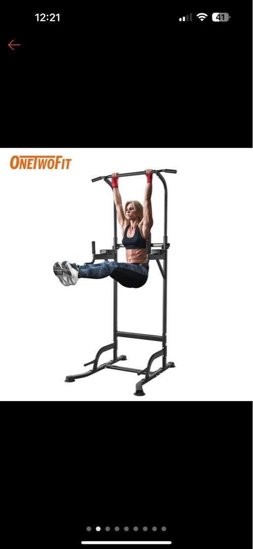 OneTwoFit Adjustable Pull Up Station Power Tower Dip Up Gym Stands