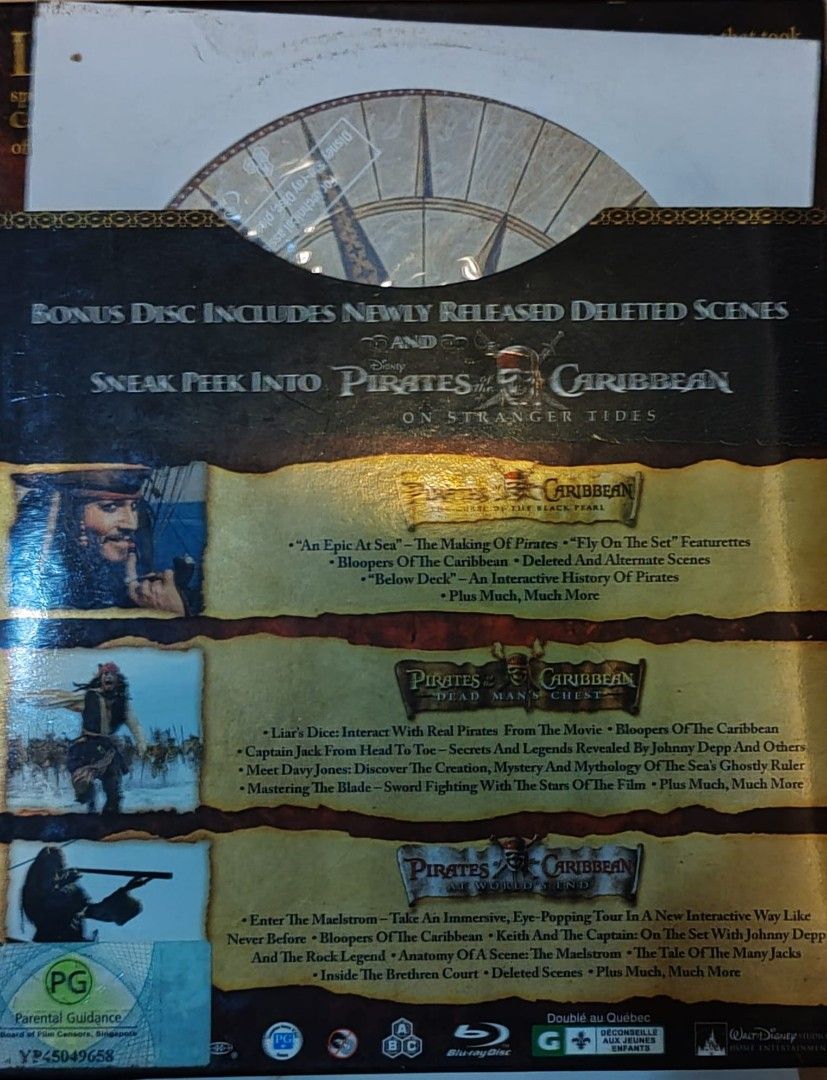PIrates of the caribbean 7 Disc Trilogy Collection Blu Ray boxset ...