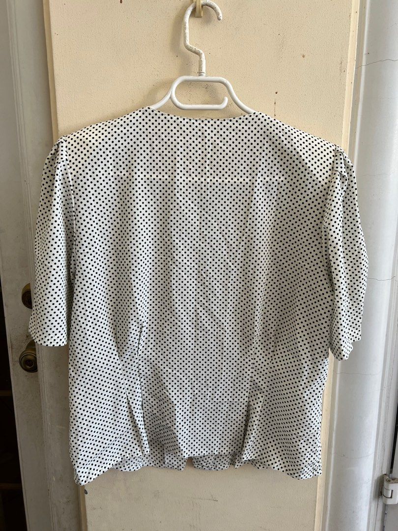 Polka peplum top (Category: Blouses) located in Davao. Submitted by thedeclutterMD (Listing ID 1284476265, Image 2). Description: Bust 38in.
