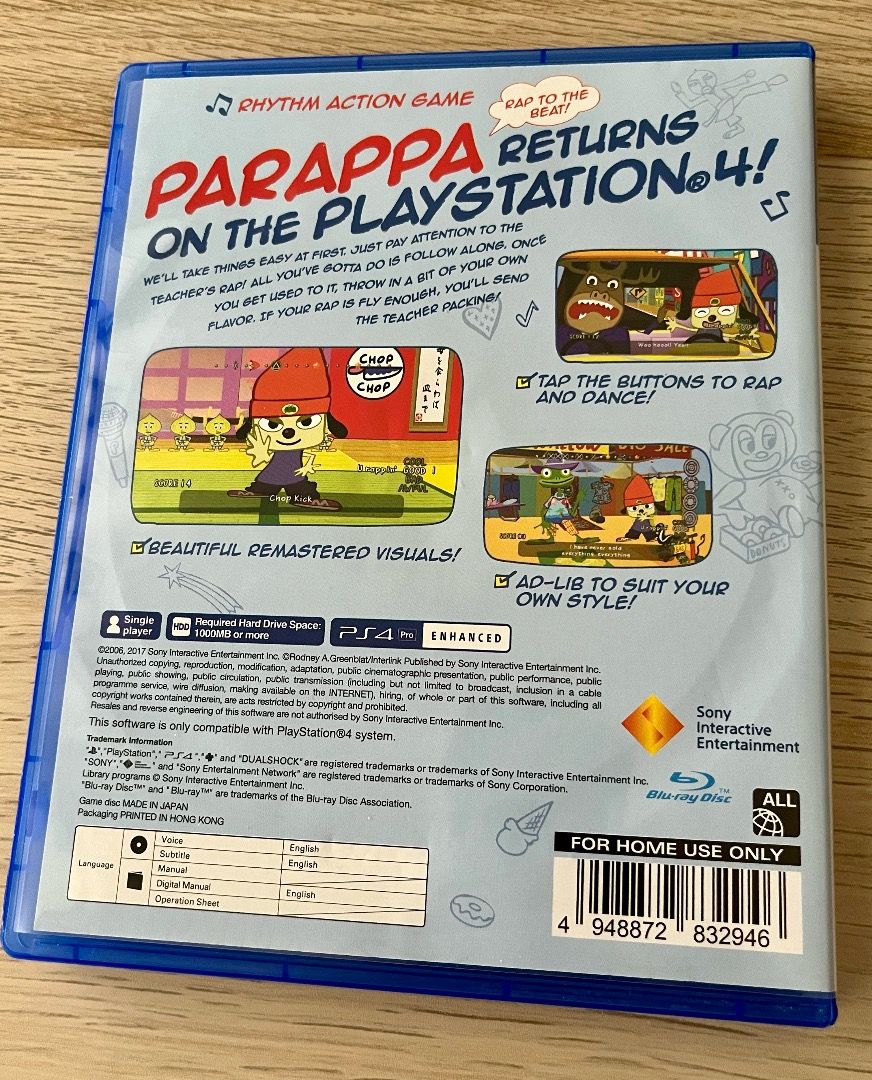 PS4 PaRappa the Rapper 動感小子 重製版, 電玩遊戲, 電子遊戲, PlayStation在旋轉拍賣