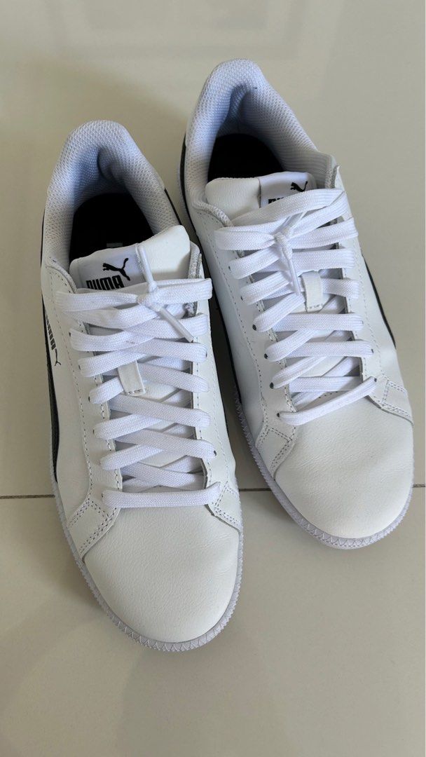 Puma smash best sale leather white