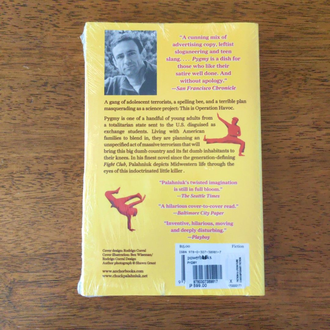 Pygmy by Chuck Palahniuk (Category: Storybooks) located in Paranaque City. Submitted by booksaverph (Listing ID 1284395245, Image 2). Description: Pygmy by Chuck Palahniuk ✅ Brand new with signs of storage ✅ Paperback ✅ Sealed ✅ Orig price is 599.