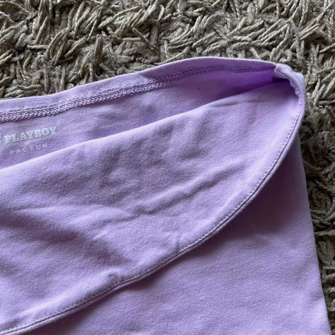 RARE Playboy Spoiled Rhinestone Bunny Pastel Purple Tube Top Authentic Women s Fashion Tops Sleeveless on Carousell