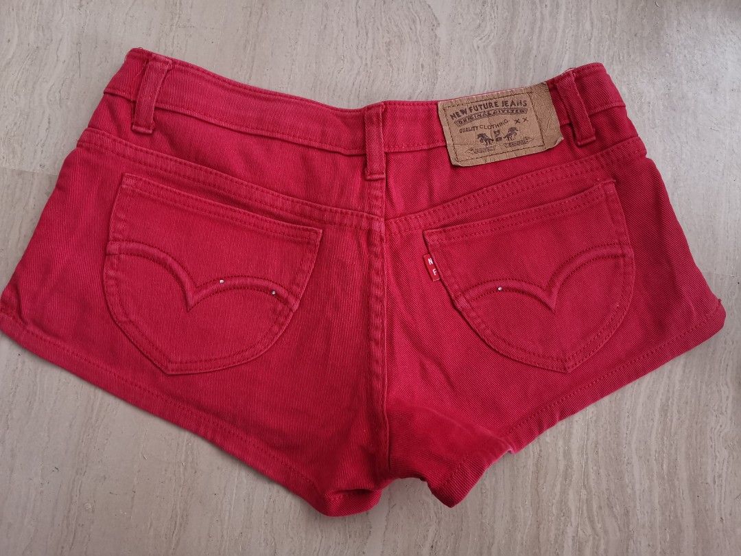 Red denim short size 27