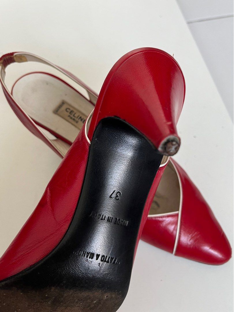 Vintage Luxury Red Shoes Loewe Celine Fendi Women s Fashion