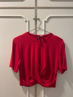 Red Twisted Cropped Top | H&M