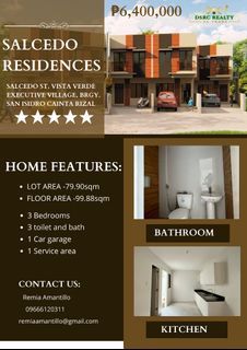 SALCEDO RESIDENCES TOWNHOUSE FOR SALE IN CAINTA RIZAL