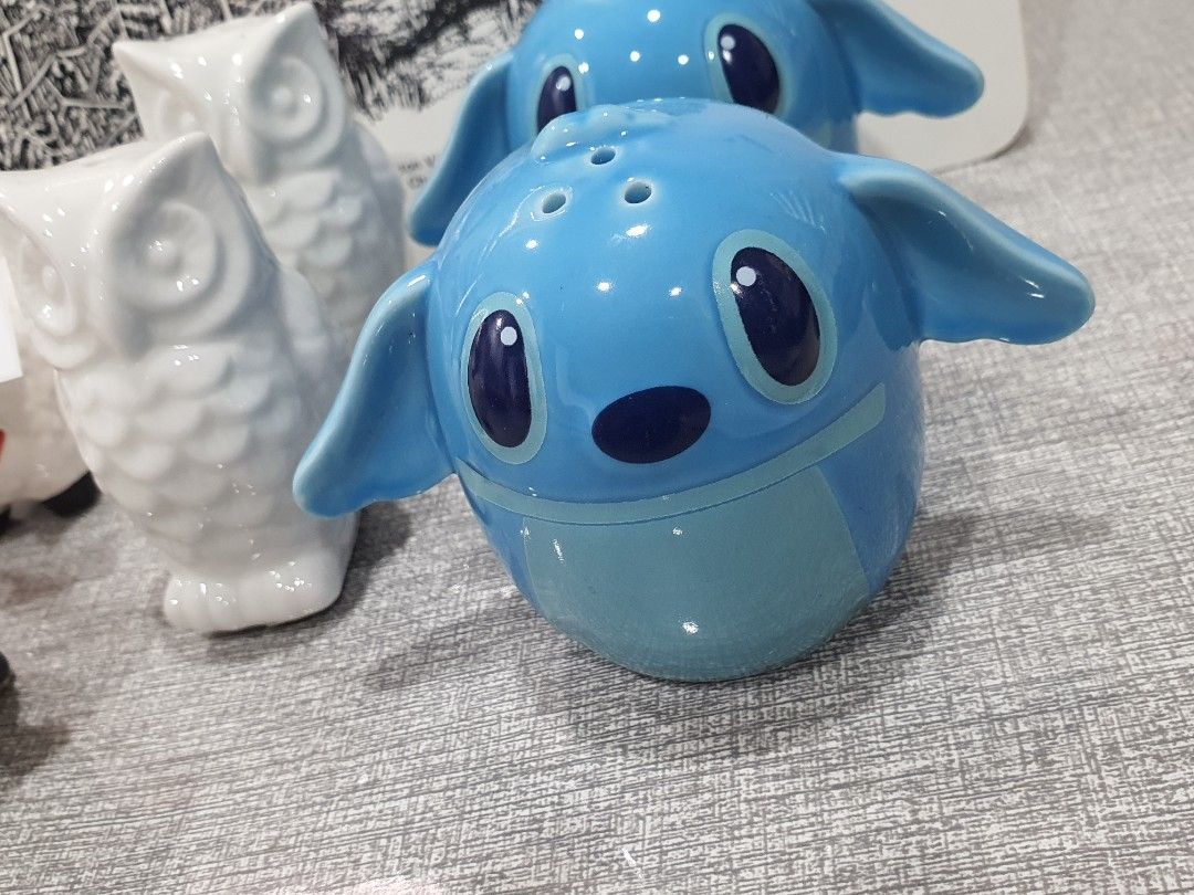 SALT AND PEPPER SHAKER 4pcs + 2 FREE (Category: Other Kitchenware & Tableware) located in Rizal. Submitted by missytin (Listing ID 1284346617, Image 3). Description: 2 stitch 2 owls free 2x sheep (with flaws) take all please manage your expectations as these items are either lightly used or old stocks and might have minor scratches/removable stains. UNLESS STATED AS BRAND NEW LAST PRICE POSTED. Gcash payment No reservation, payment first basis. P