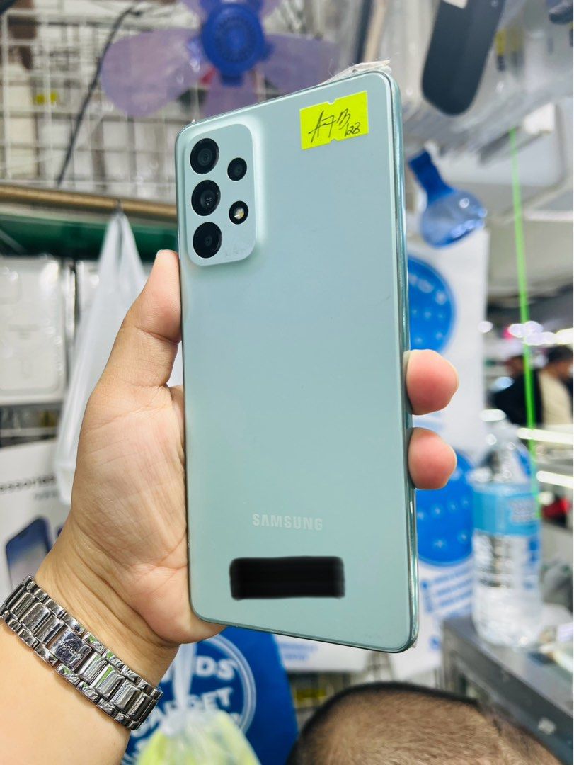 Samsung A73 5G 128gb (Category: Samsung) located in San Juan City. Submitted by javedsgadgetshop (Listing ID 1284307936, Image 2). Description: OPEN FOR INSTALLMENT VIA CREDIT CARD/GGIVES & SWAP/TRADE-IN! WE BUY AND SELL ( ANYKINDS OF UNIT BINIBILI PO NAMIN)! PTPA : Padelete po f bawal Read ❗️Onhand ‼️ Samsung A73 5G •128gb •NTC Variant •Good batt health •Factory Unlock •95% Smoothness •No hidden issue | No Repaired •100% Authentic | Not Refurbis
