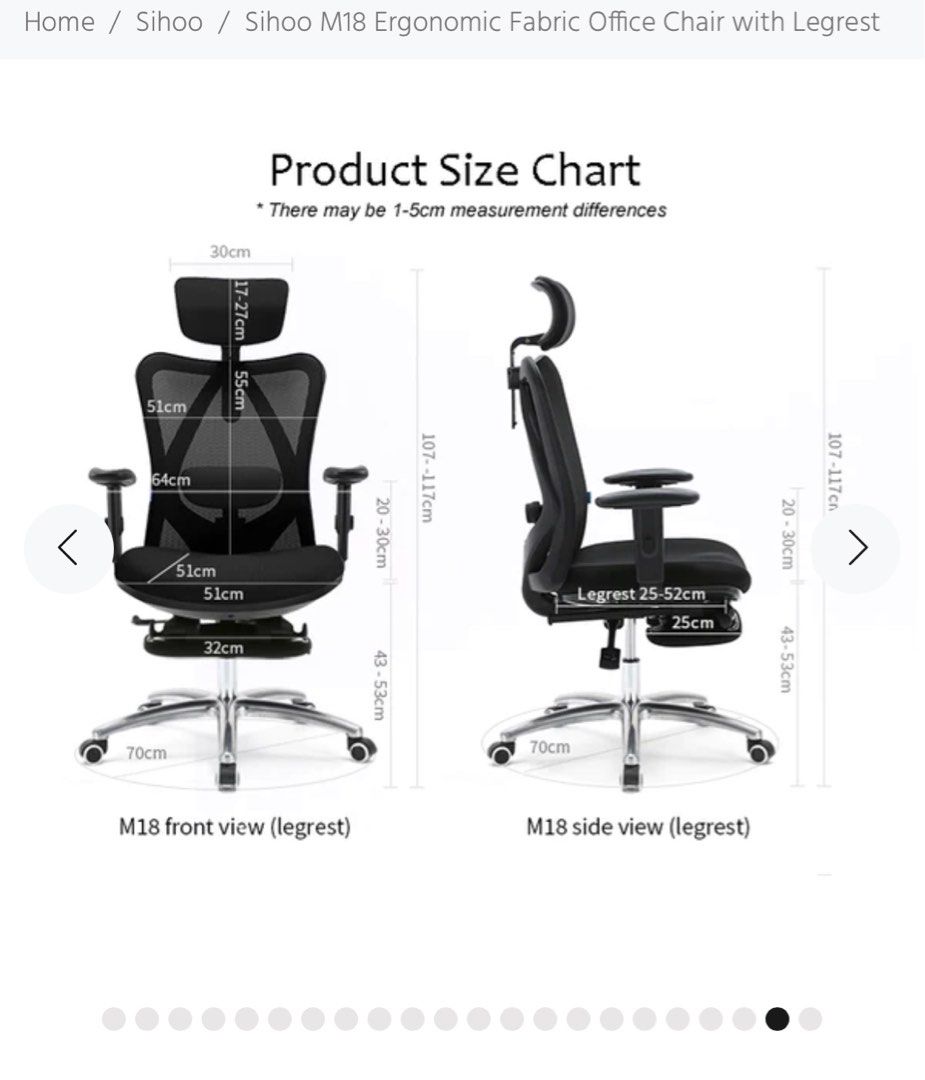 Sihoo M18 Ergonomic Fabric Office Chair without Legrest